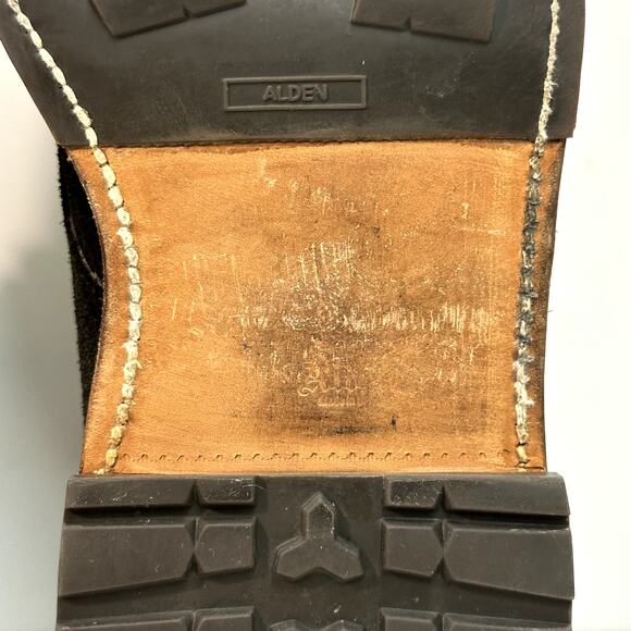 RARE Alden Indy D8922HC Mocc Toe Boot (Reverse Earth Chamois) Black VGUC 8.5 - Picture 9 of 11
